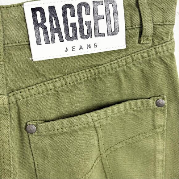 Ragged Priest Combat Jeans Green Khaki Denim High Rise Organic Cotton Cargo 28 - Picture 15 of 16